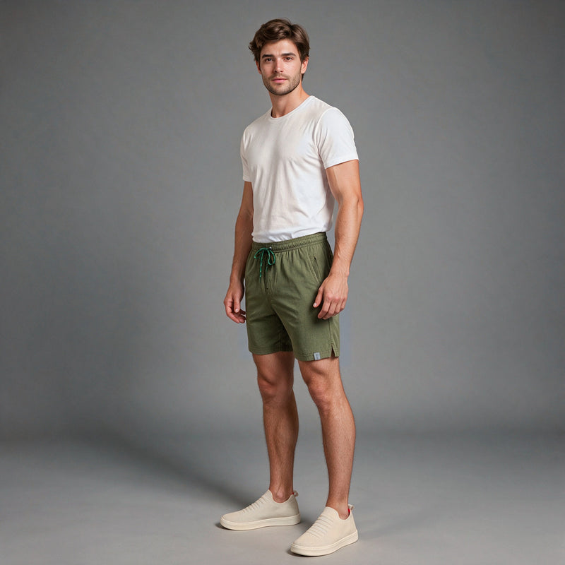 Short Elástico Mescla Microfibra – Verde