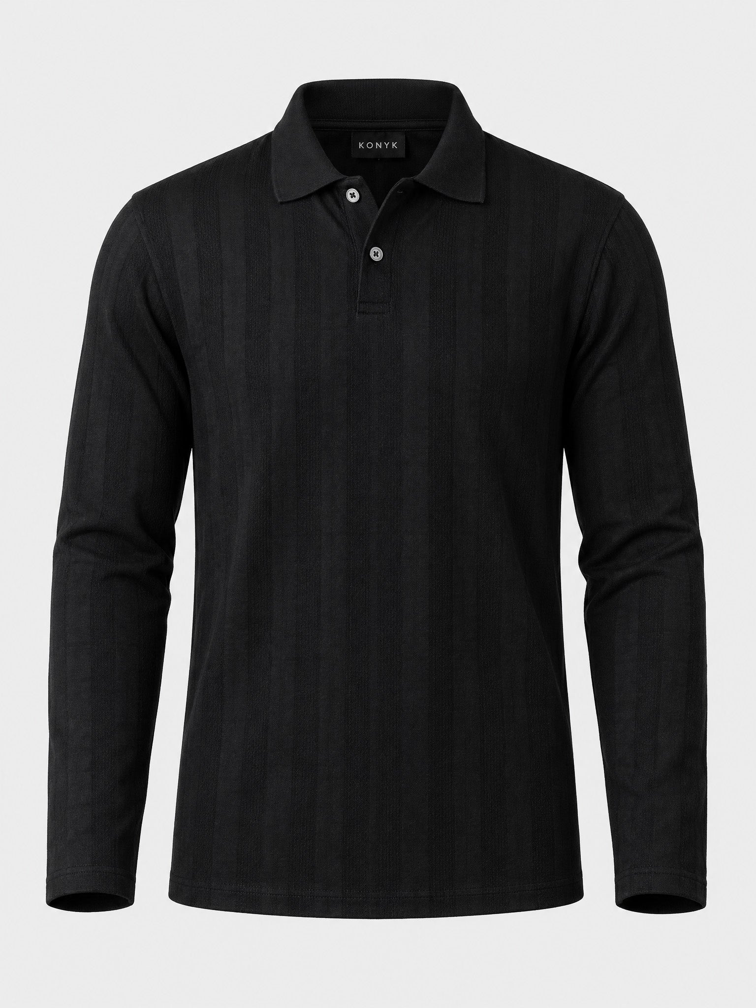 Camisa Polo Patô 2 Botões Manga Longa Texturizada
