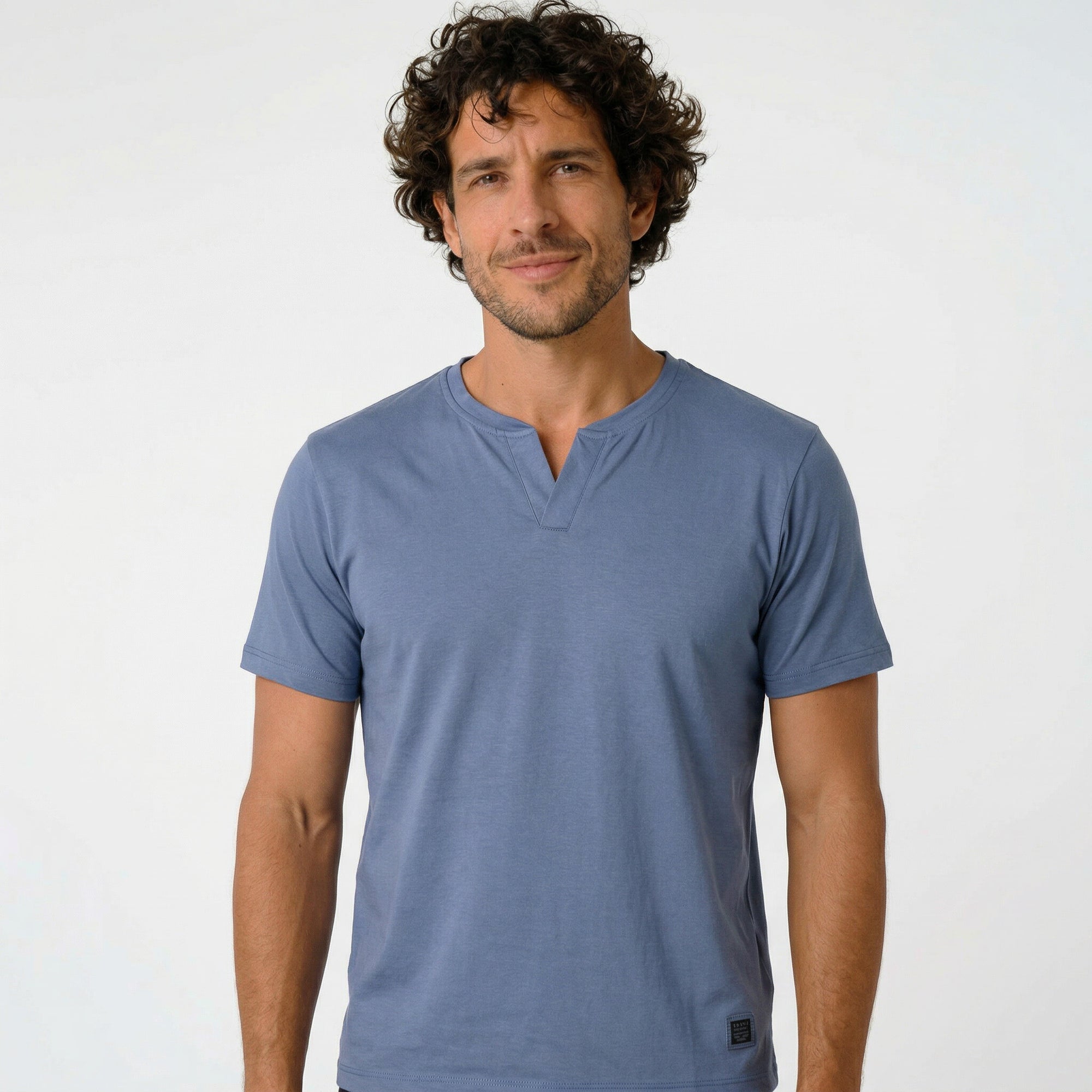 Camiseta de Algodão com Gola Transpassada