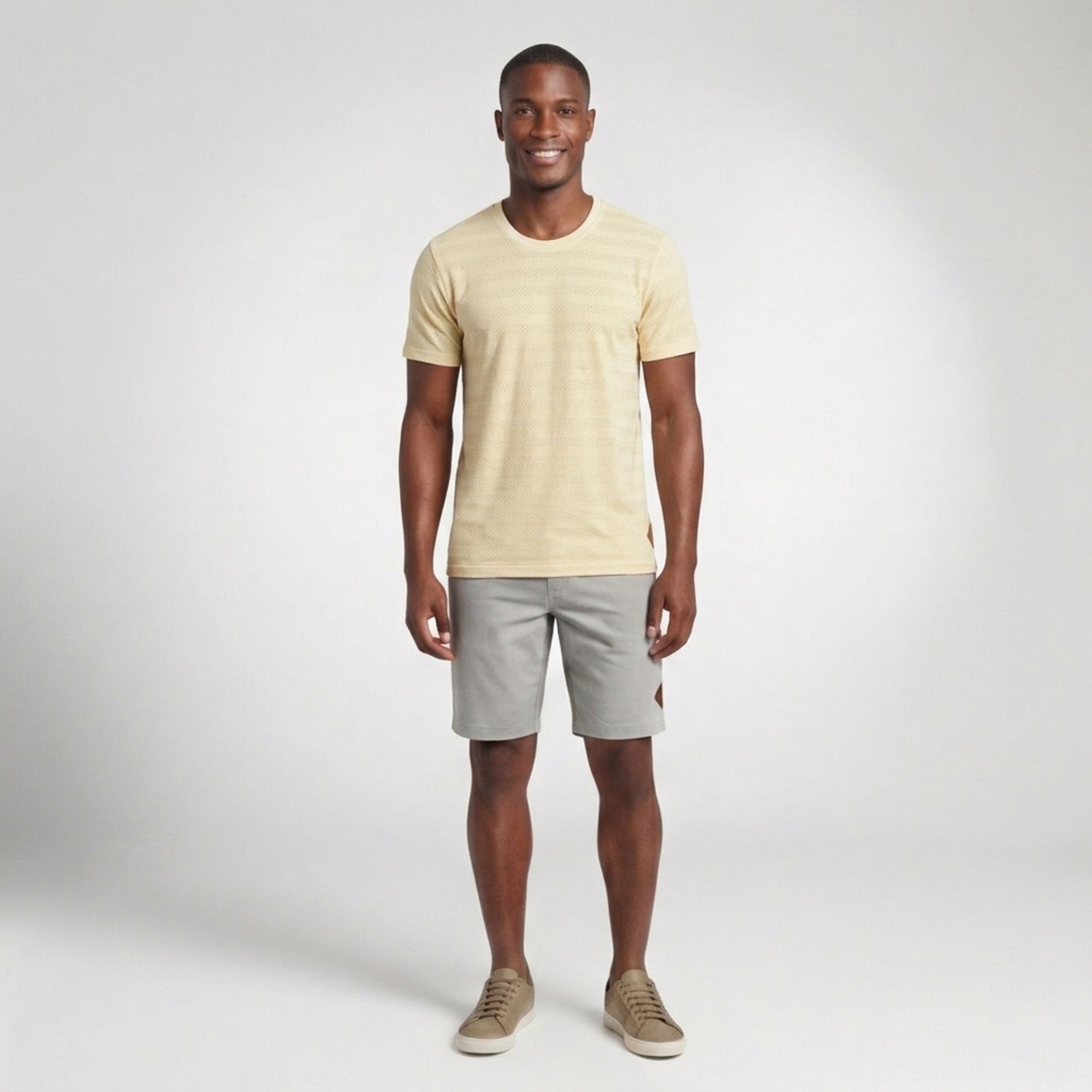 Camiseta Casual Texturizada com Linho