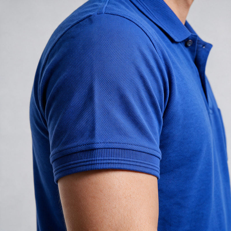 Polo Malha Casual 2 Botões – Azul Royal
