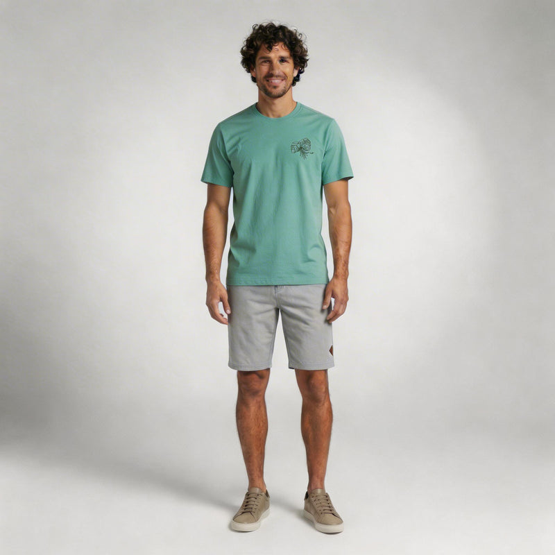 Camiseta de Malha com Silk Folhas