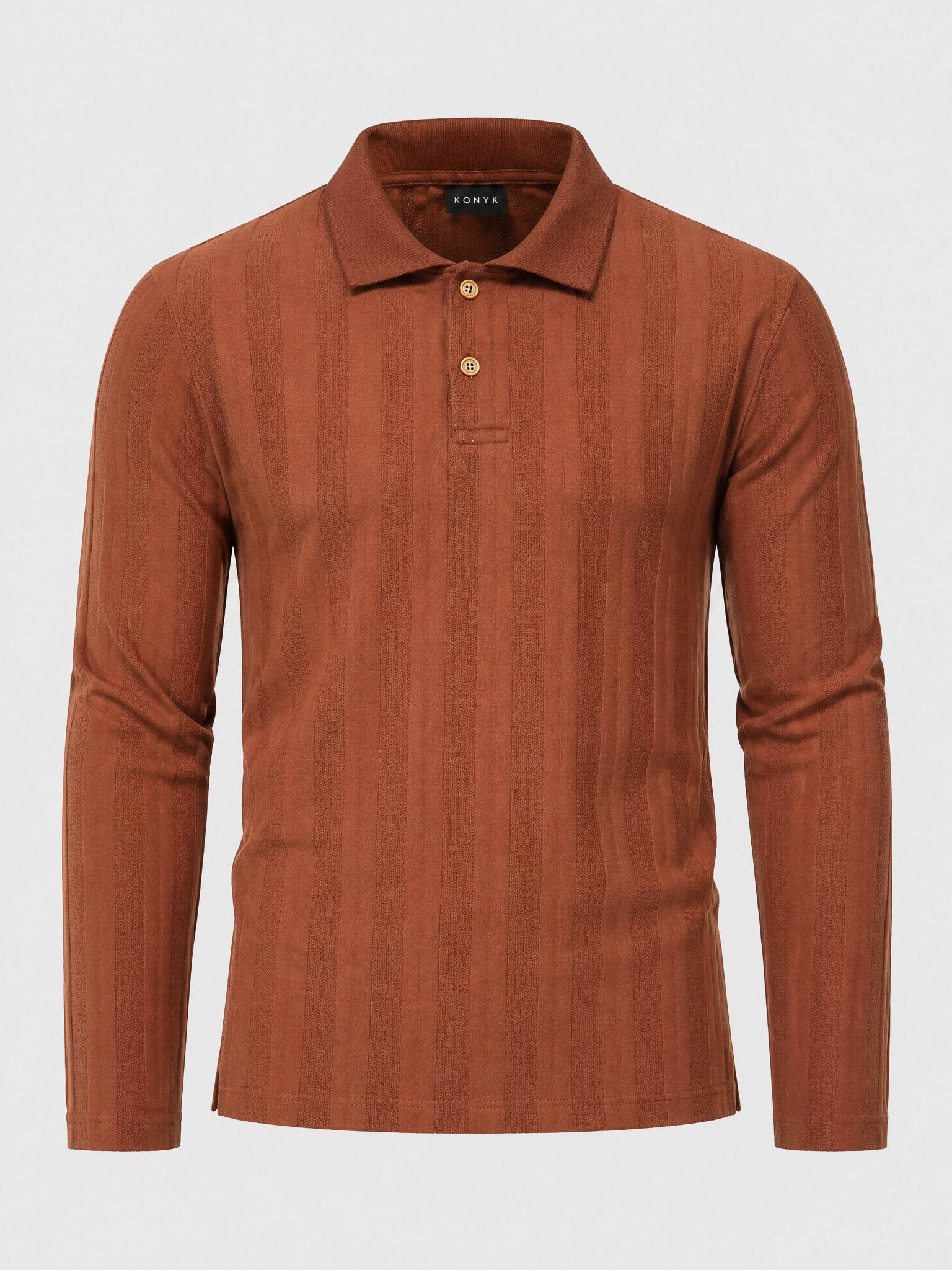 Camisa Polo Patô 2 Botões Manga Longa Texturizada