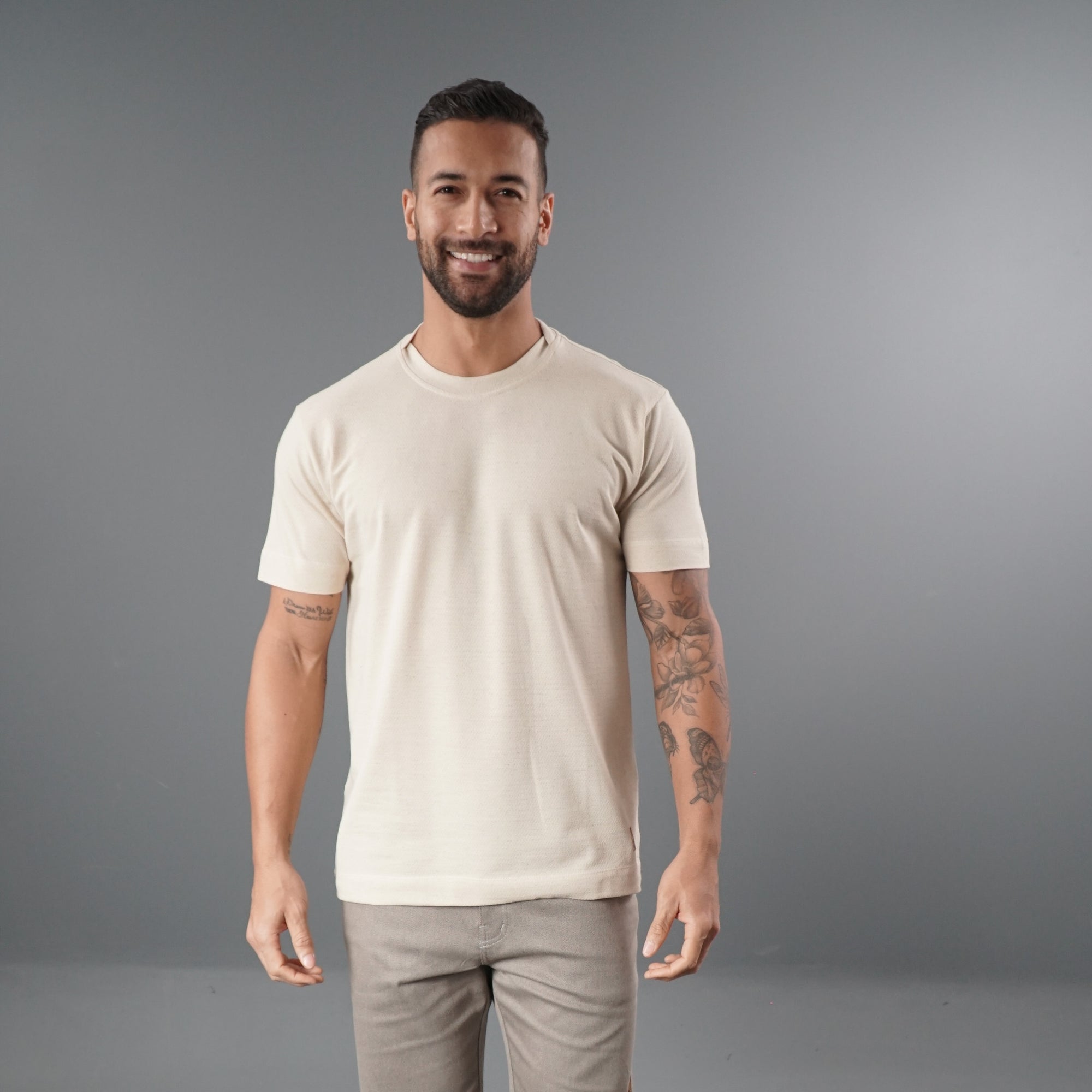 Camisa com Linho Transpasse Lateral