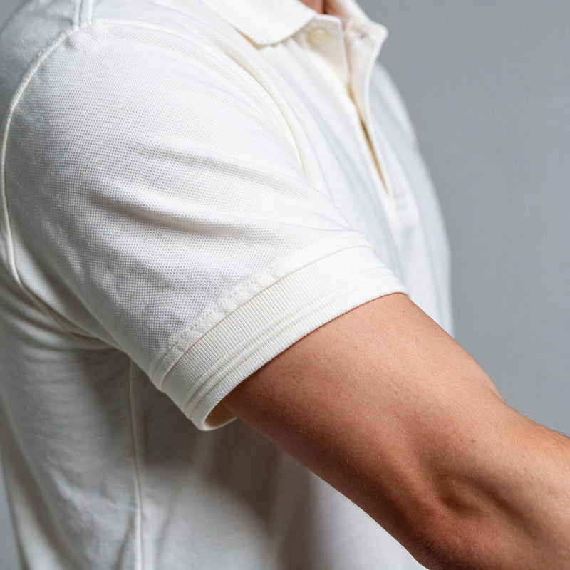 Polo Malha Casual 2 Botões – Off White