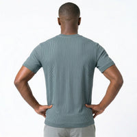 Camiseta Masculina Texturizada com Zíper