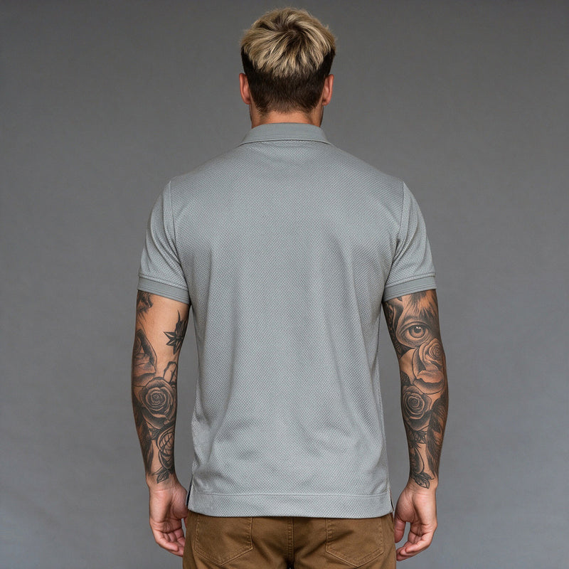 Polo de Malha com 2 Botões – Cinza