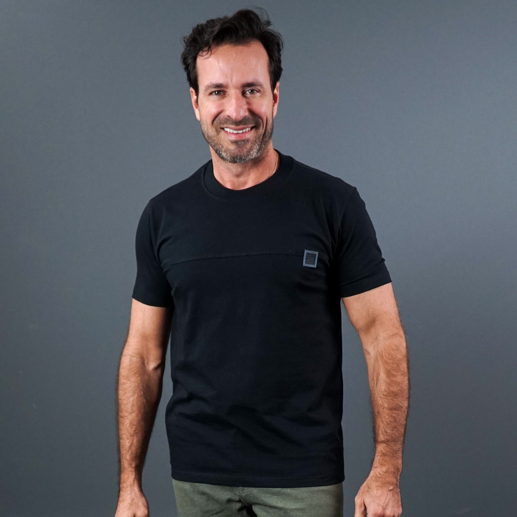 Camiseta Casual de Malha com Recorte