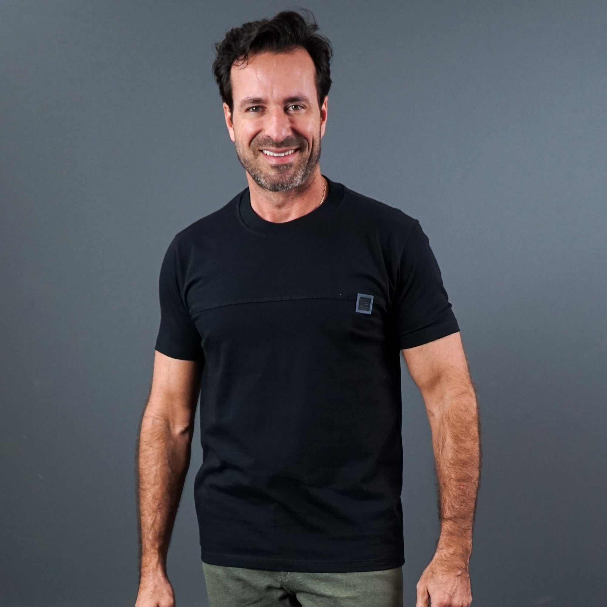 Camiseta Casual de Malha com Recorte