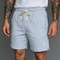 Short Elástico Listrado Flamê – Azul Claro