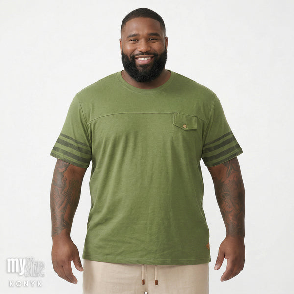 Camiseta Casual com Recorte e Lapela - My Size