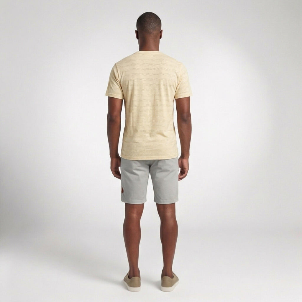 Camiseta Casual Texturizada com Linho