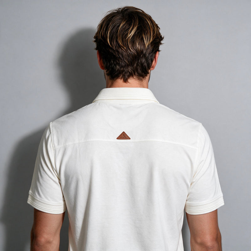 Polo Malha Casual 2 Botões – Off White