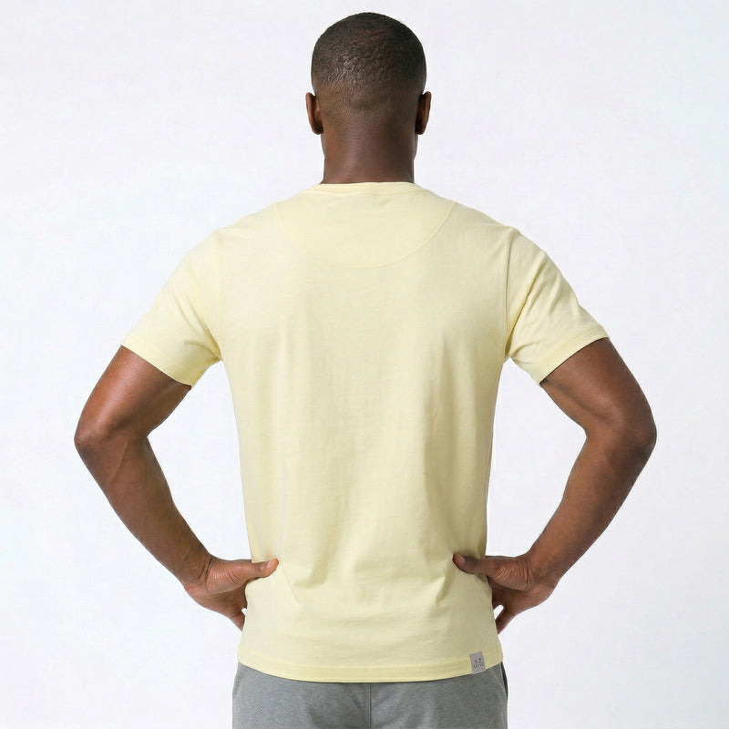 Camiseta Gola V Folhas Bordado