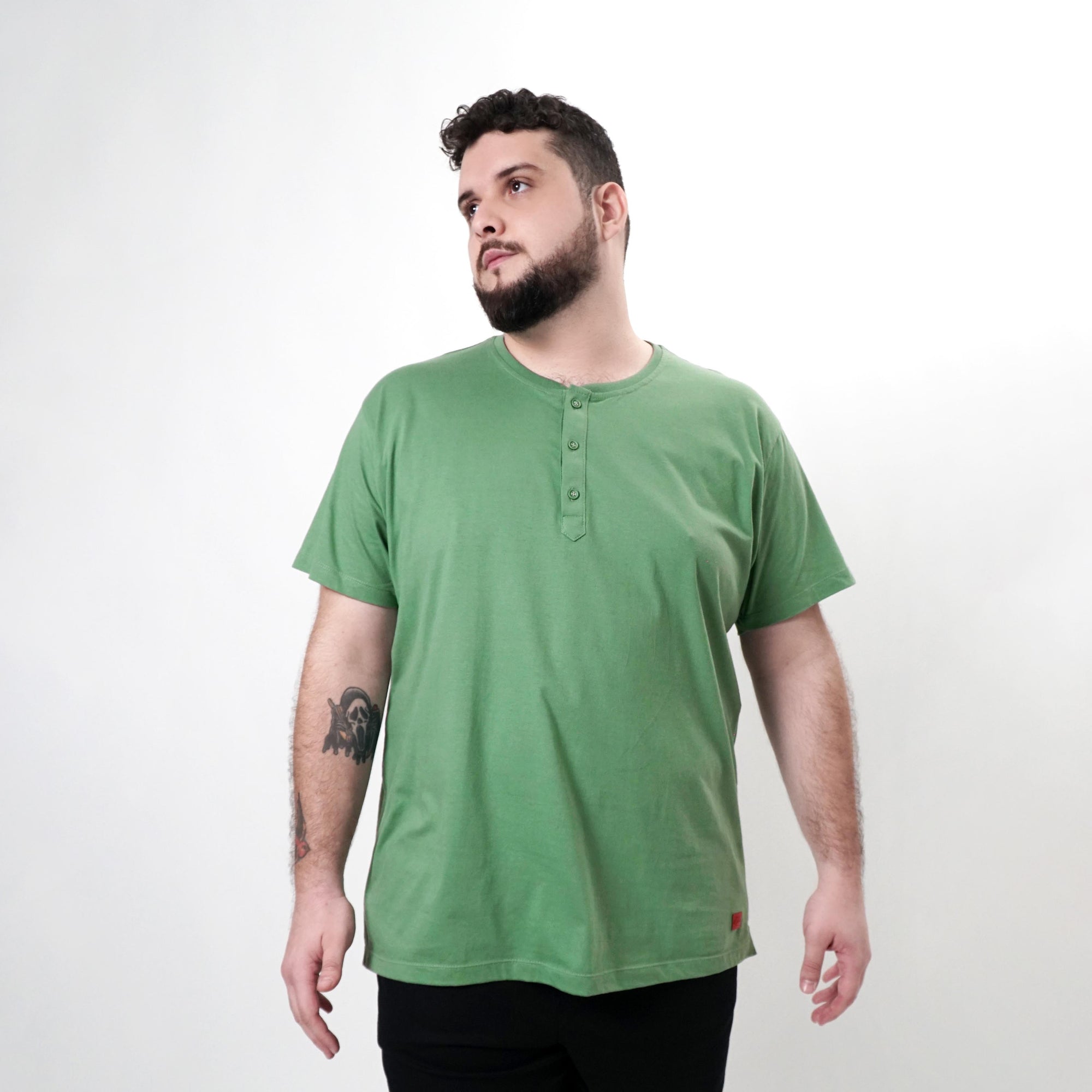 Camiseta Casual com Gola com Botões My Size