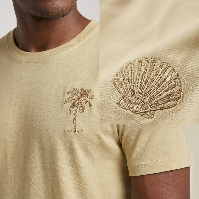 Camiseta Casual Bordada