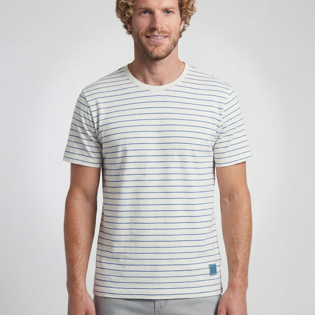 Camiseta Linho Casual Listrada