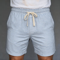 Short Elástico Listrado Flamê – Azul Claro