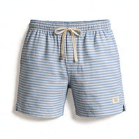 Short Elástico Listrado Flamê – Azul Claro