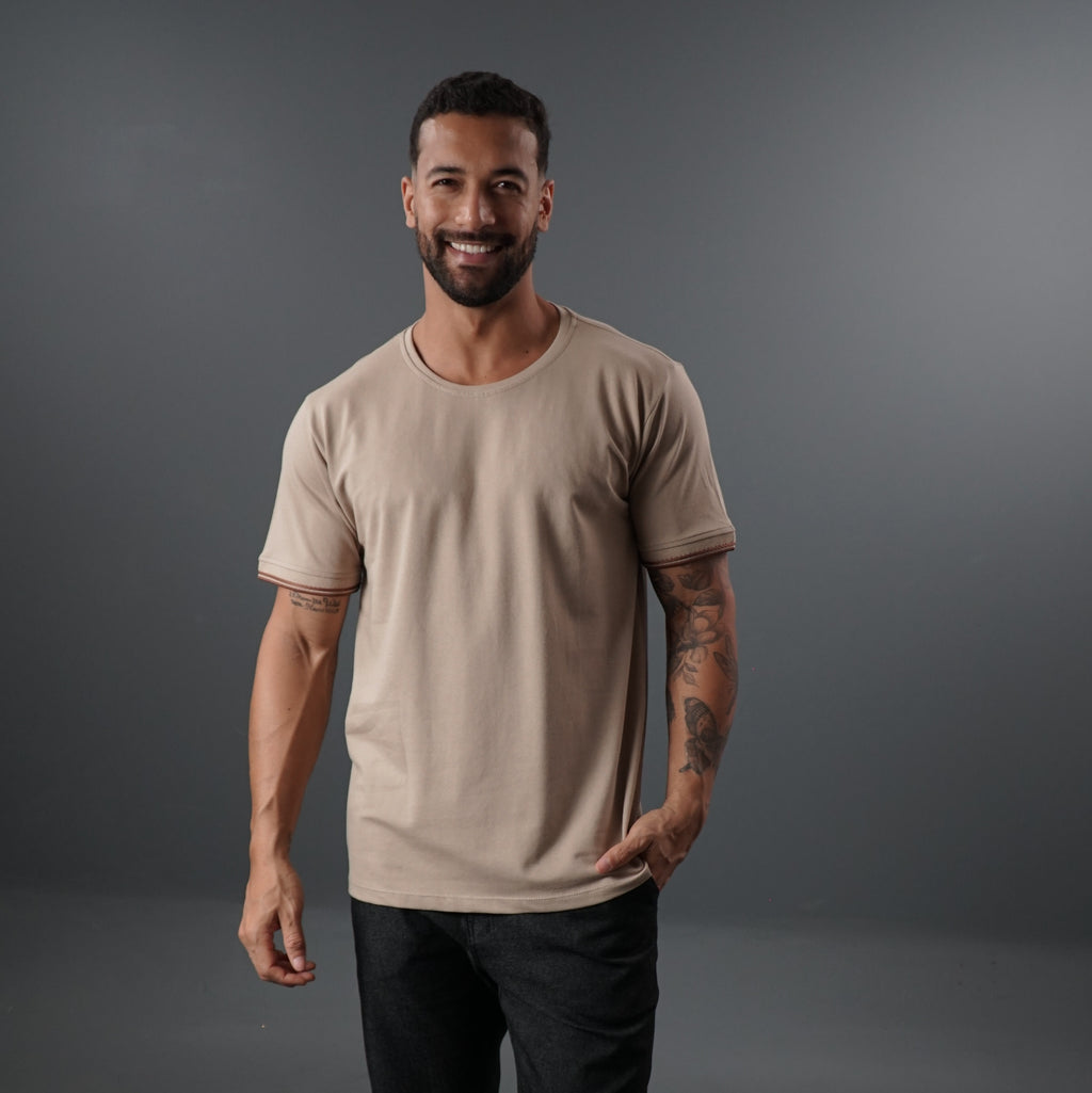 Camisa Casual com Punho Trabalhado