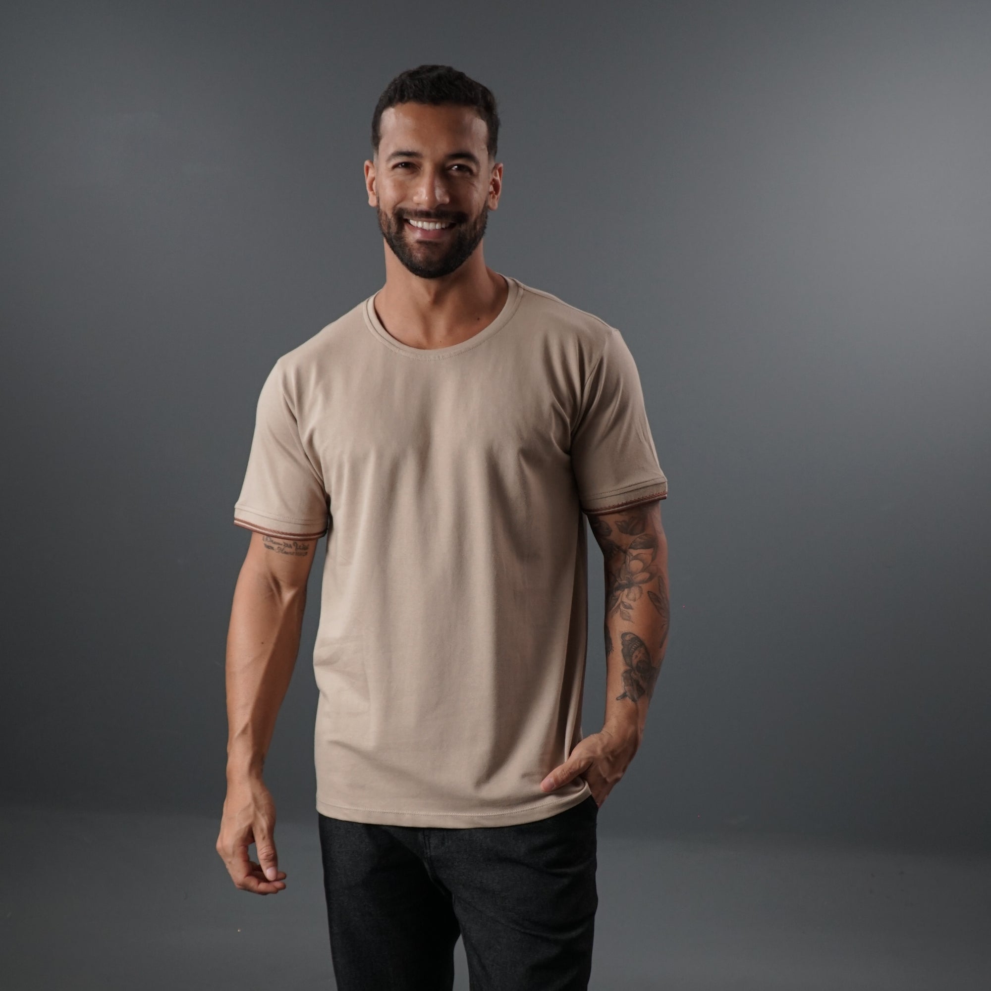 Camisa Casual com Punho Trabalhado