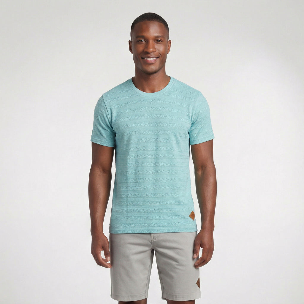 Camiseta Casual Texturizada com Linho