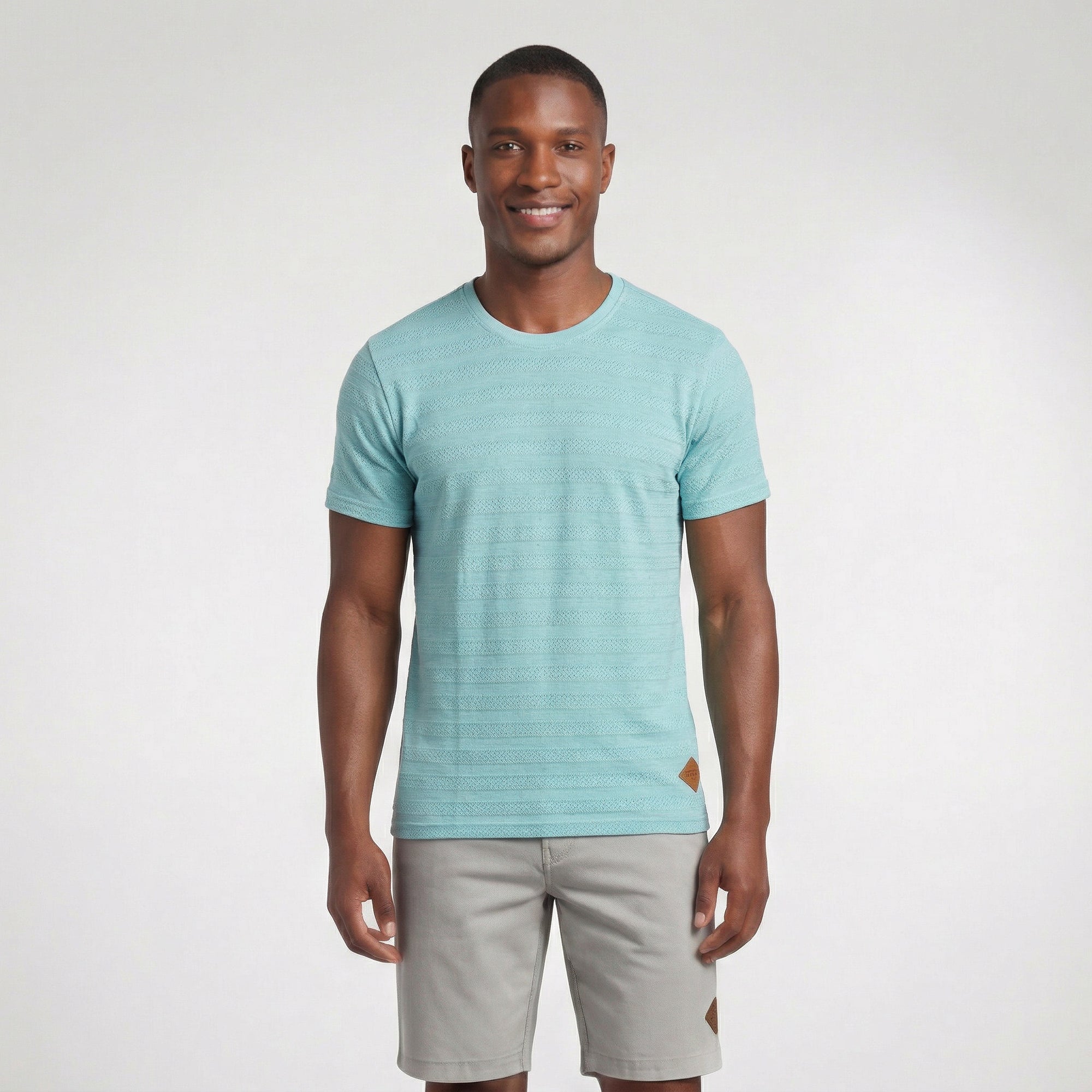 Camiseta Casual Texturizada com Linho