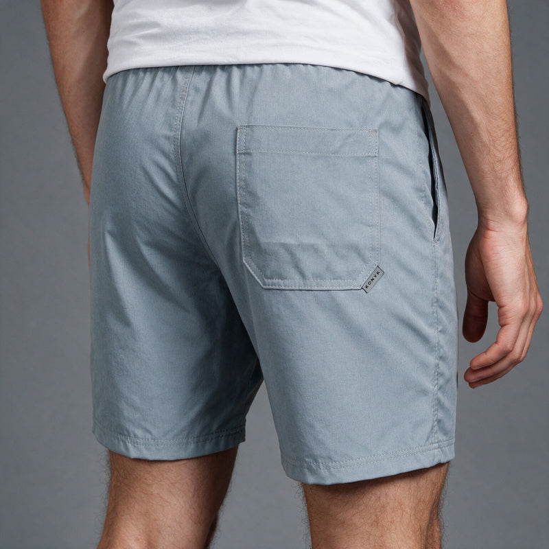 Short Elástico Mescla Microfibra – Cinza Claro