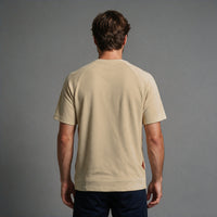 Camiseta Recortes Malha Mangas e Barra – Bege