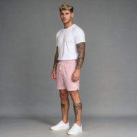 Short Elástico Listrado Flamê – Coral