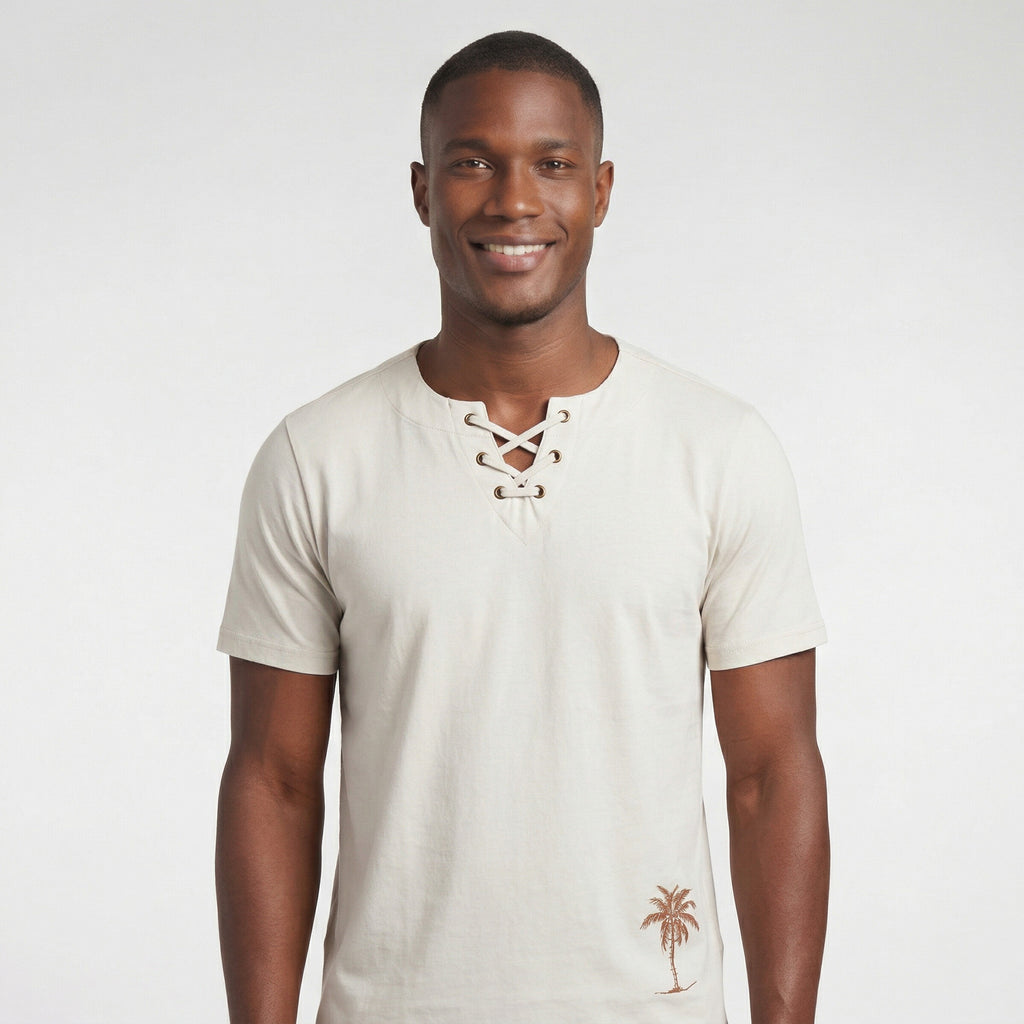 Bata Casual de Algodão com 6 Ilhós