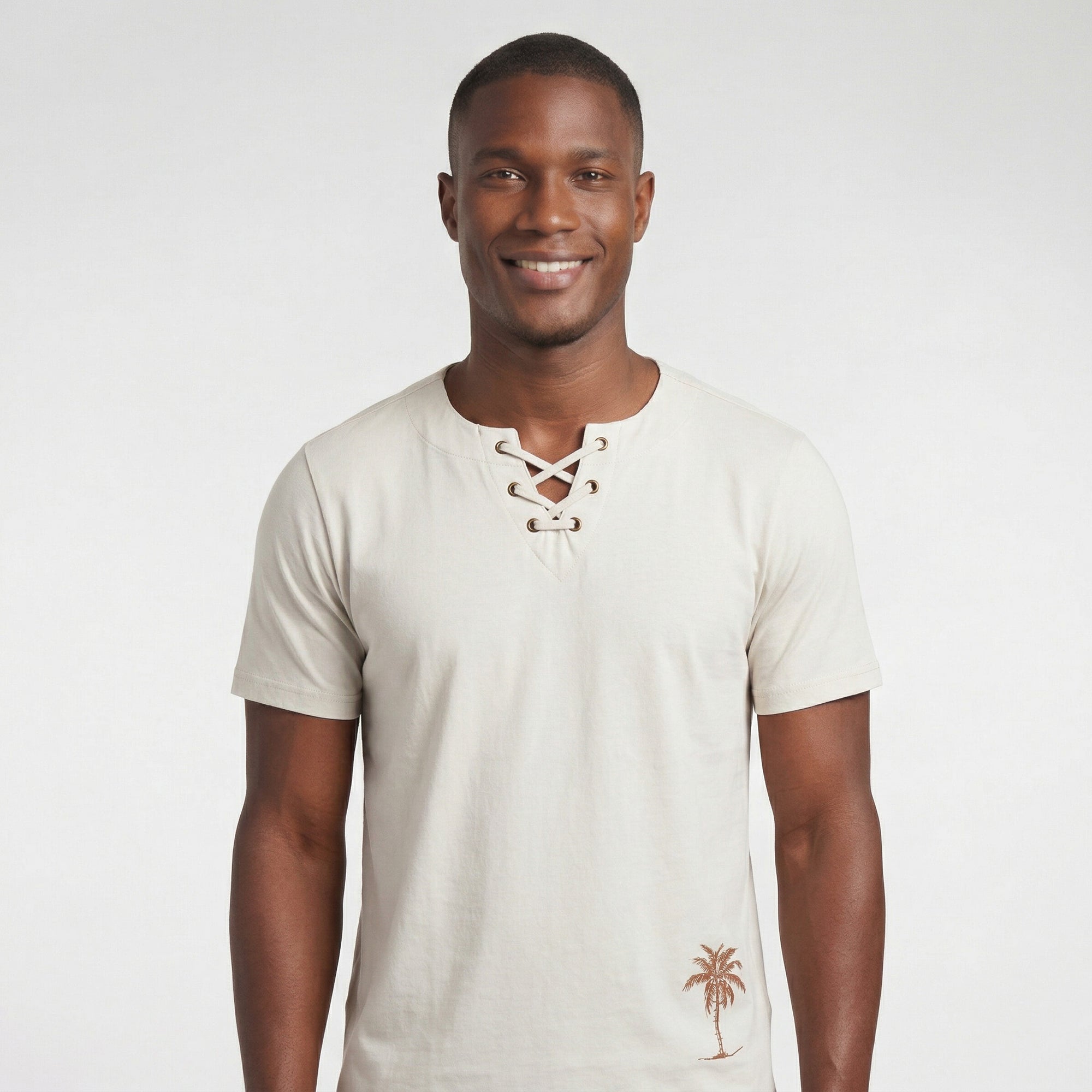 Bata Casual de Algodão com 6 Ilhós