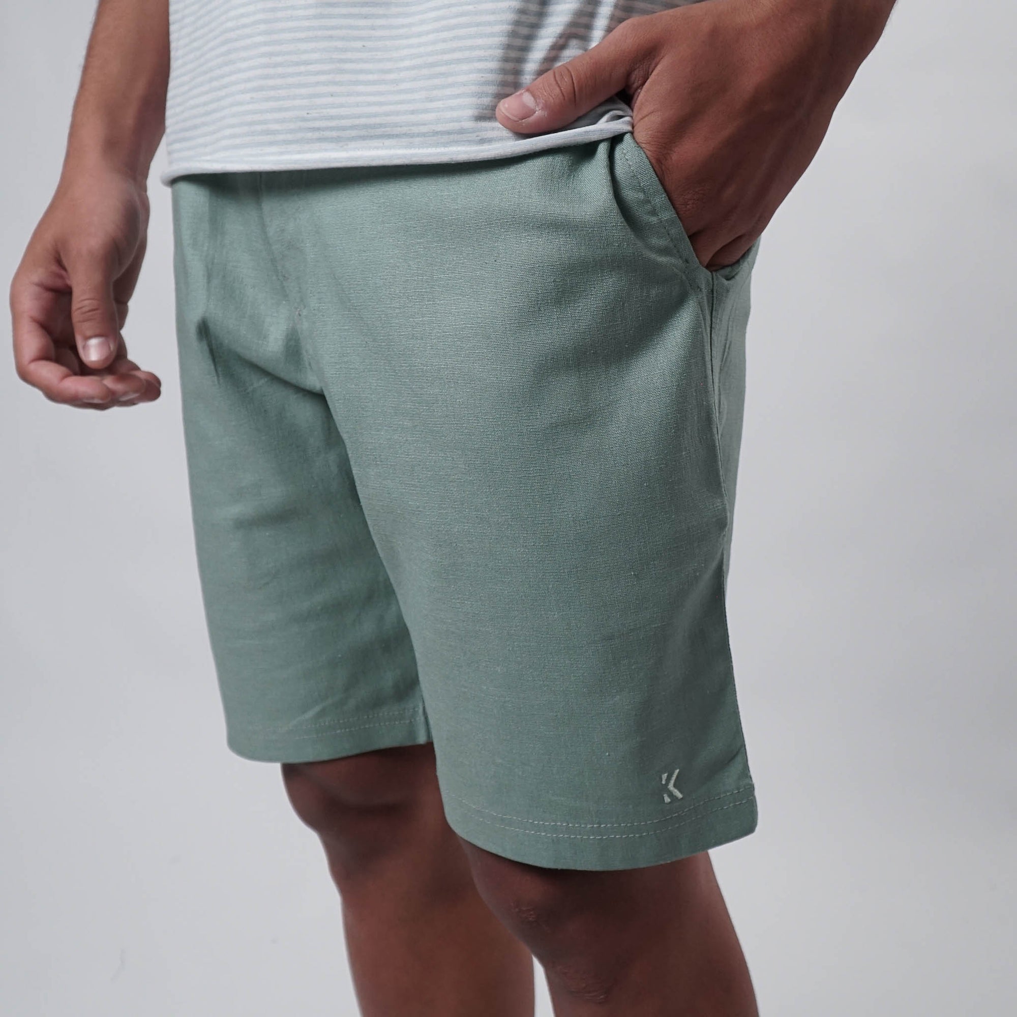 Bermuda Casual Elástico com Linho