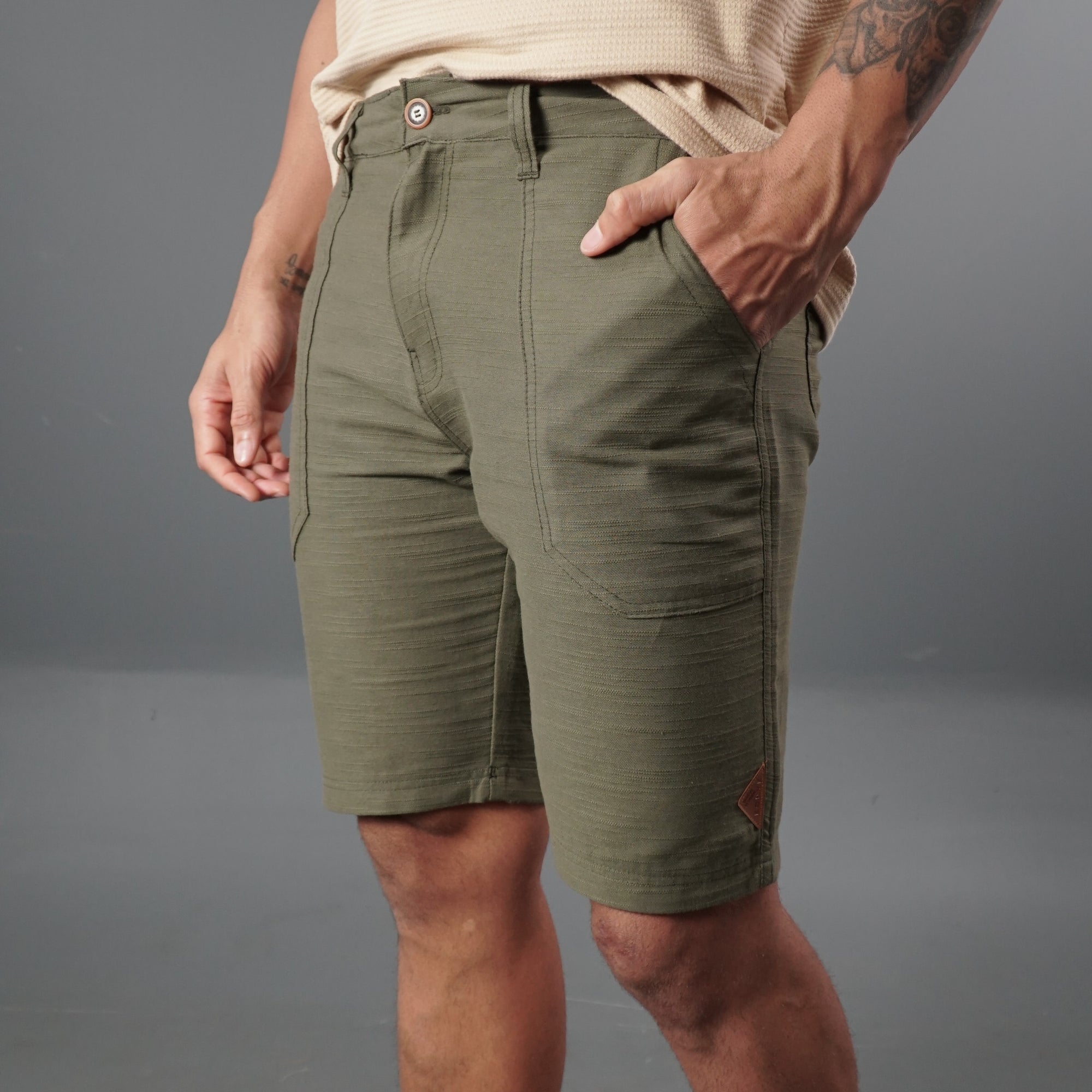 Bermuda Cós Casual com Bolso