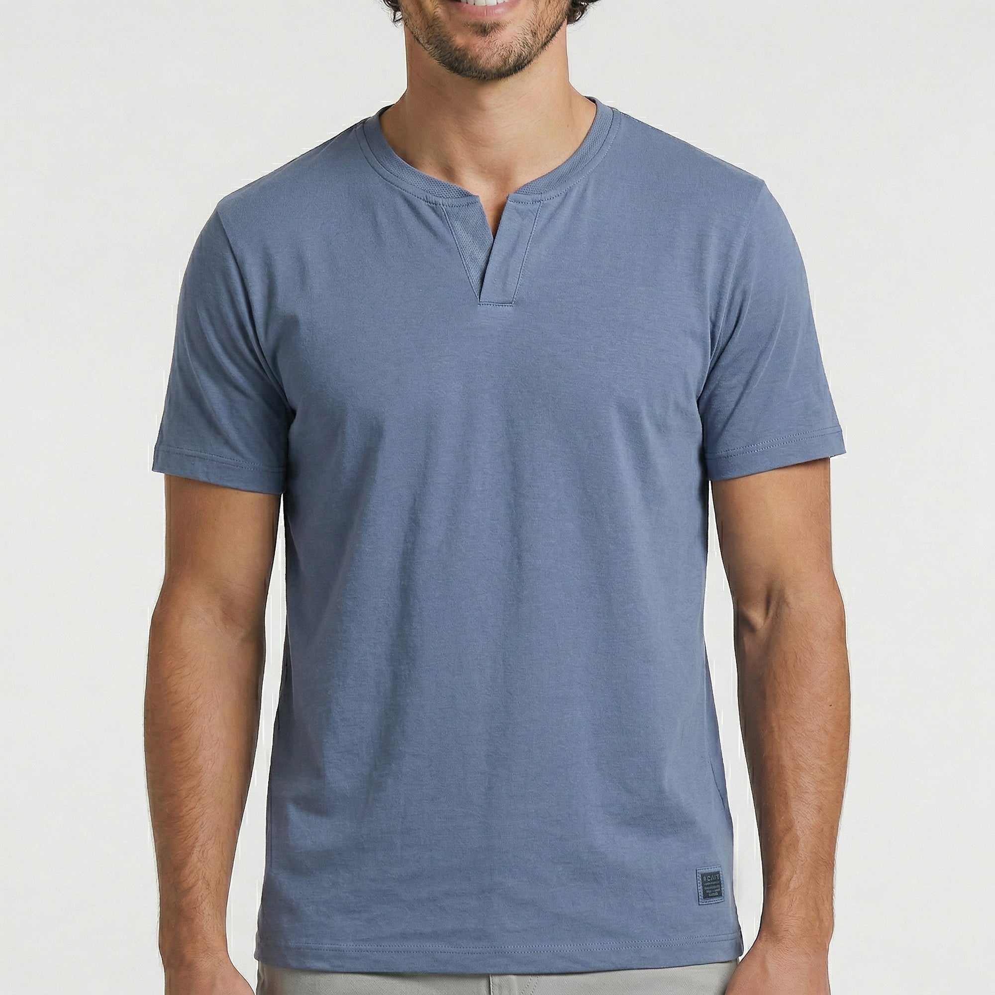 Camiseta de Algodão com Gola Transpassada