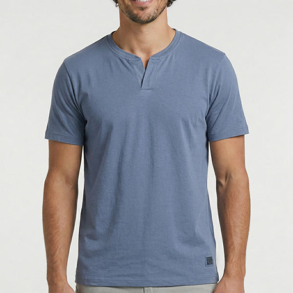 Camiseta de Algodão com Gola Transpassada