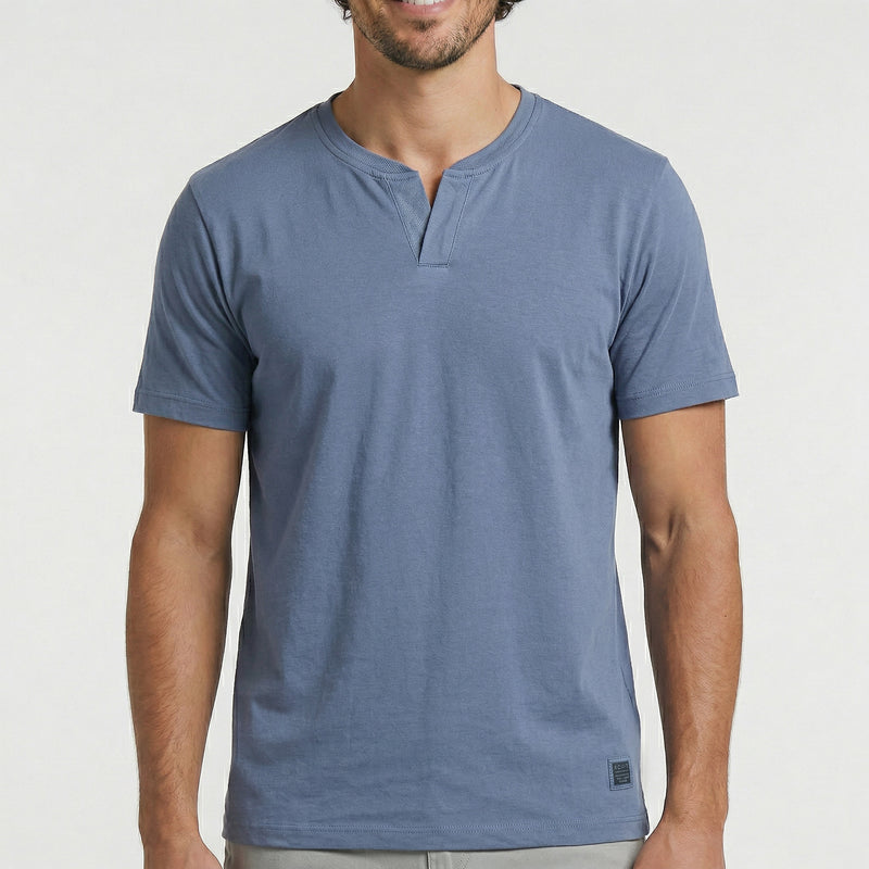 Camiseta de Algodão com Gola Transpassada