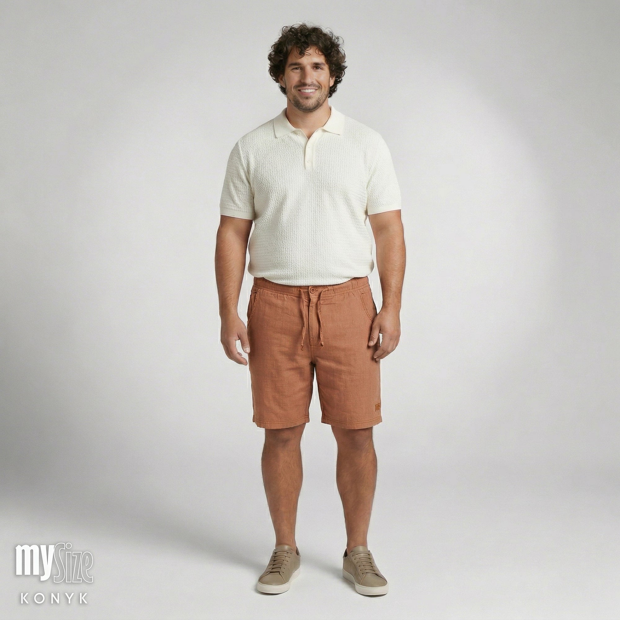 Bermuda Elástico Masculina em Linho Isla My Size