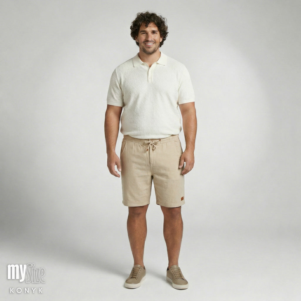 Bermuda Elástico Masculina em Linho Isla My Size