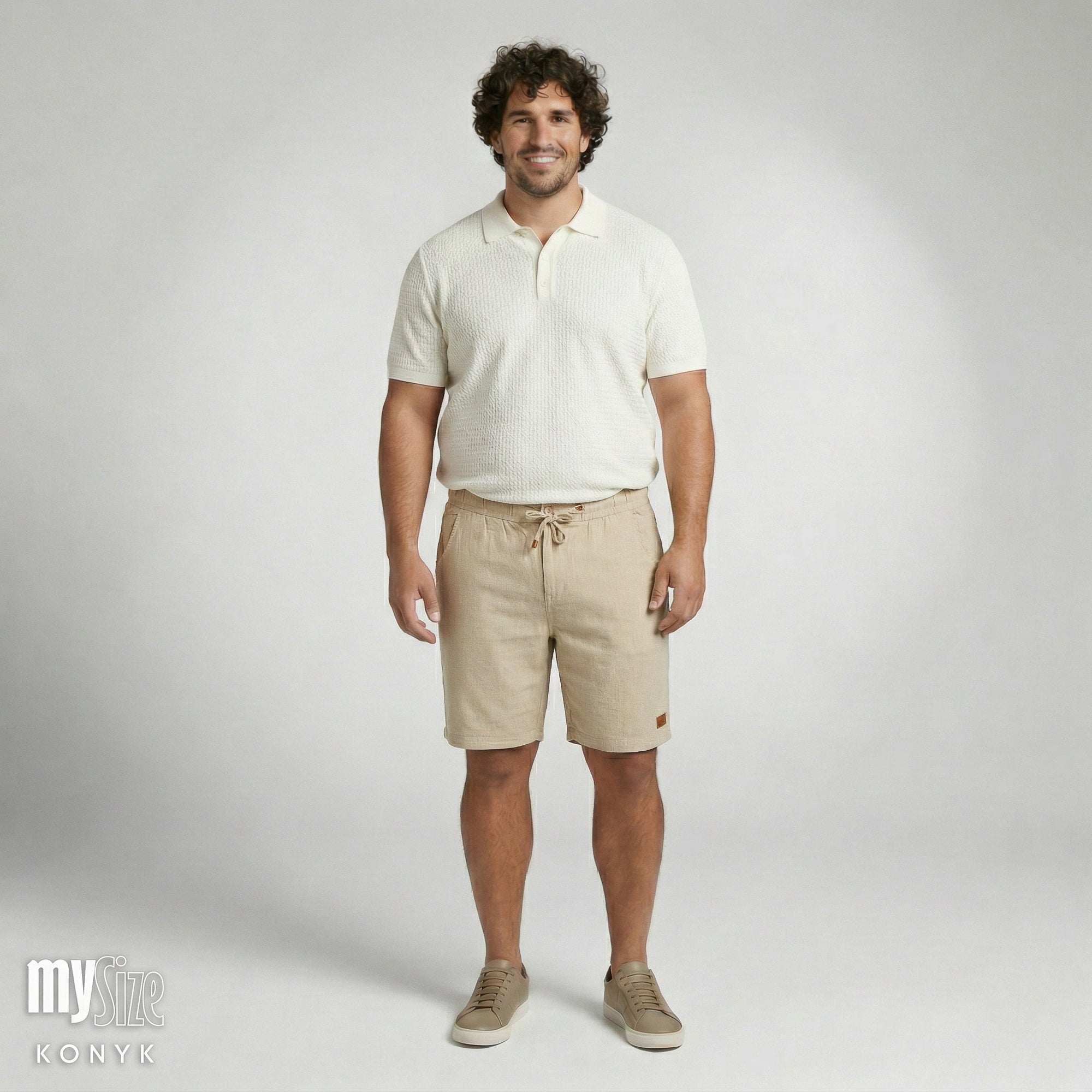 Bermuda Elástico Masculina em Linho Isla My Size