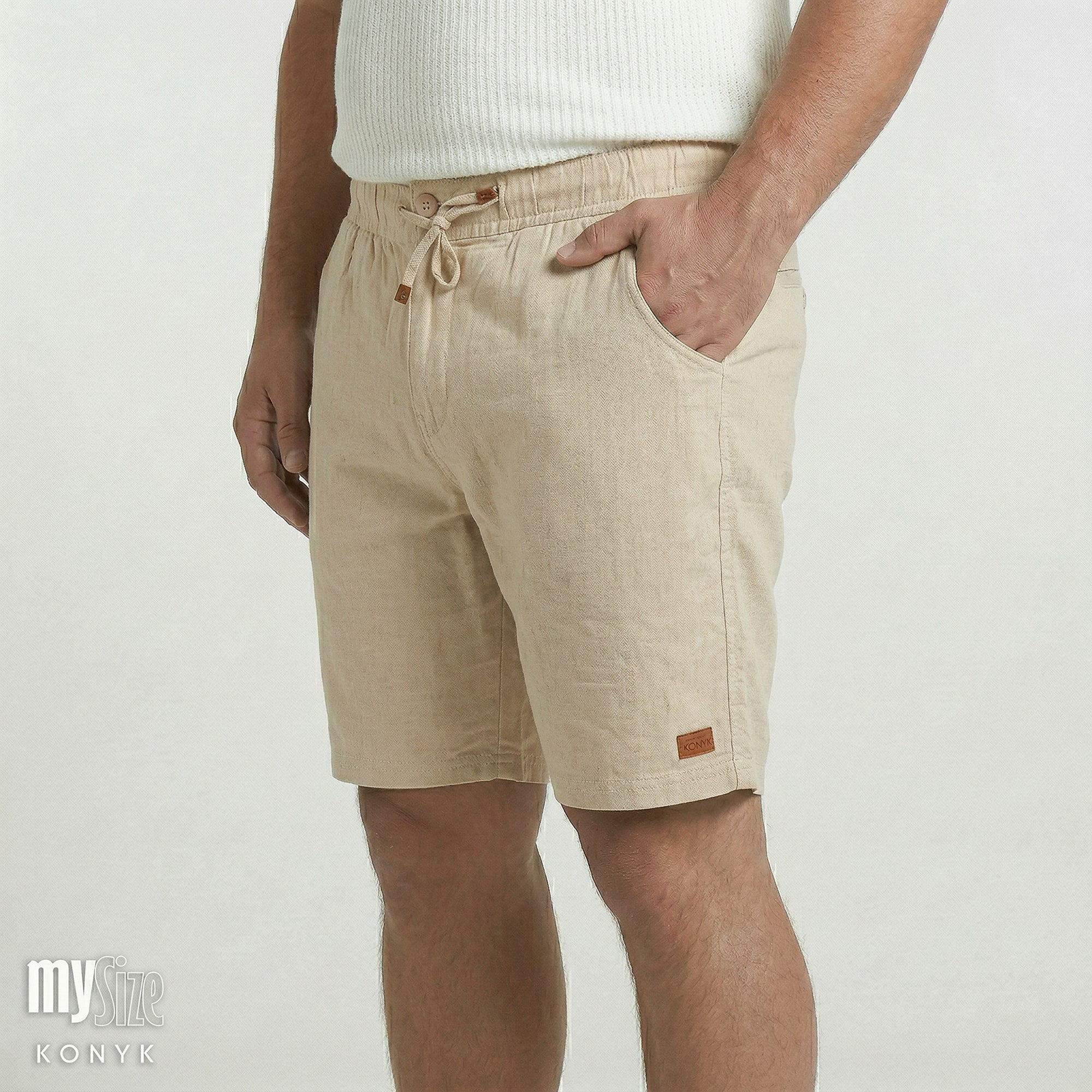 Bermuda Elástico Masculina em Linho Isla My Size