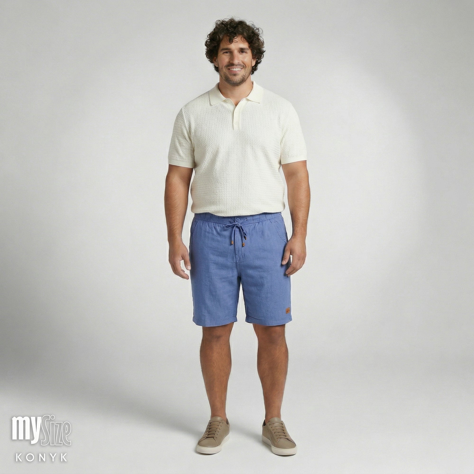 Bermuda Elástico Masculina em Linho Isla My Size