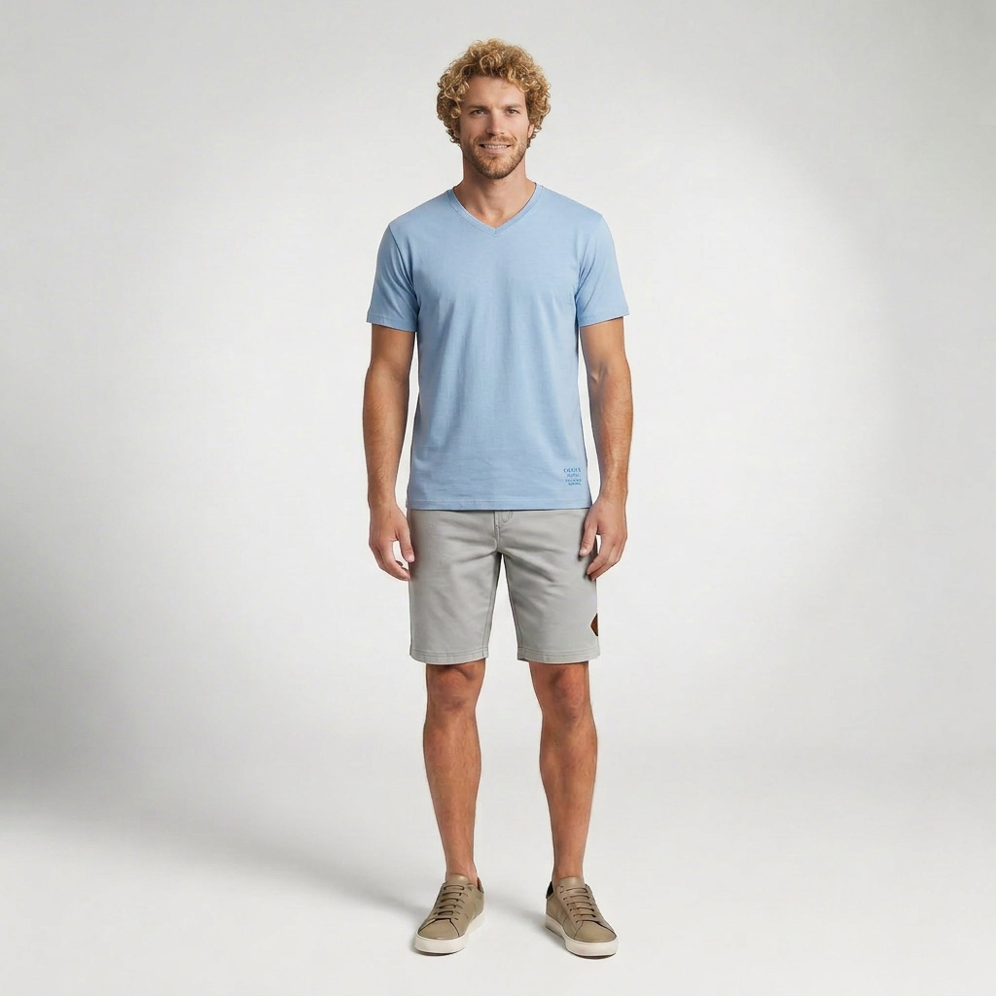 Camisa Casual com Gola V