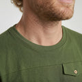 Camiseta Casual com Recorte e Lapela