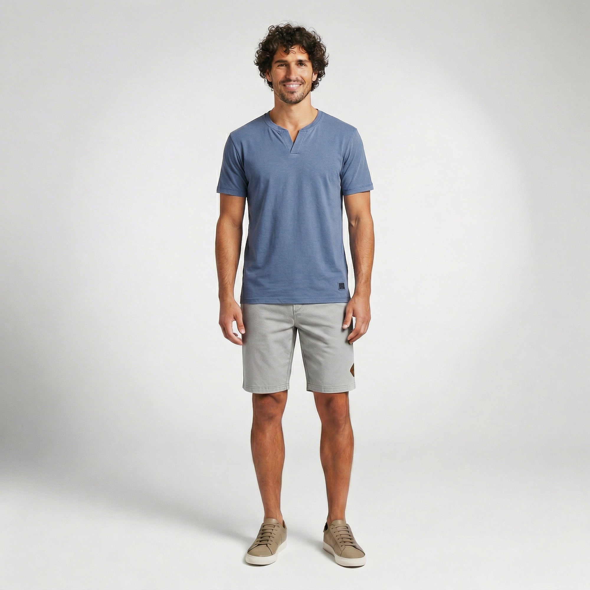 Camiseta de Algodão com Gola Transpassada