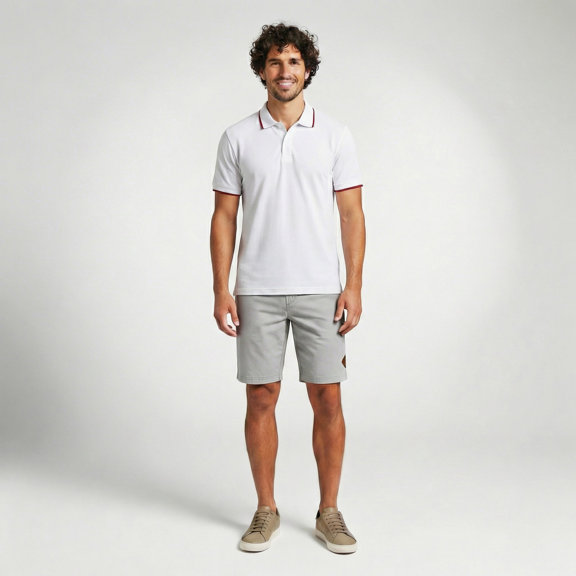 Camisa Polo Casual com Zíper