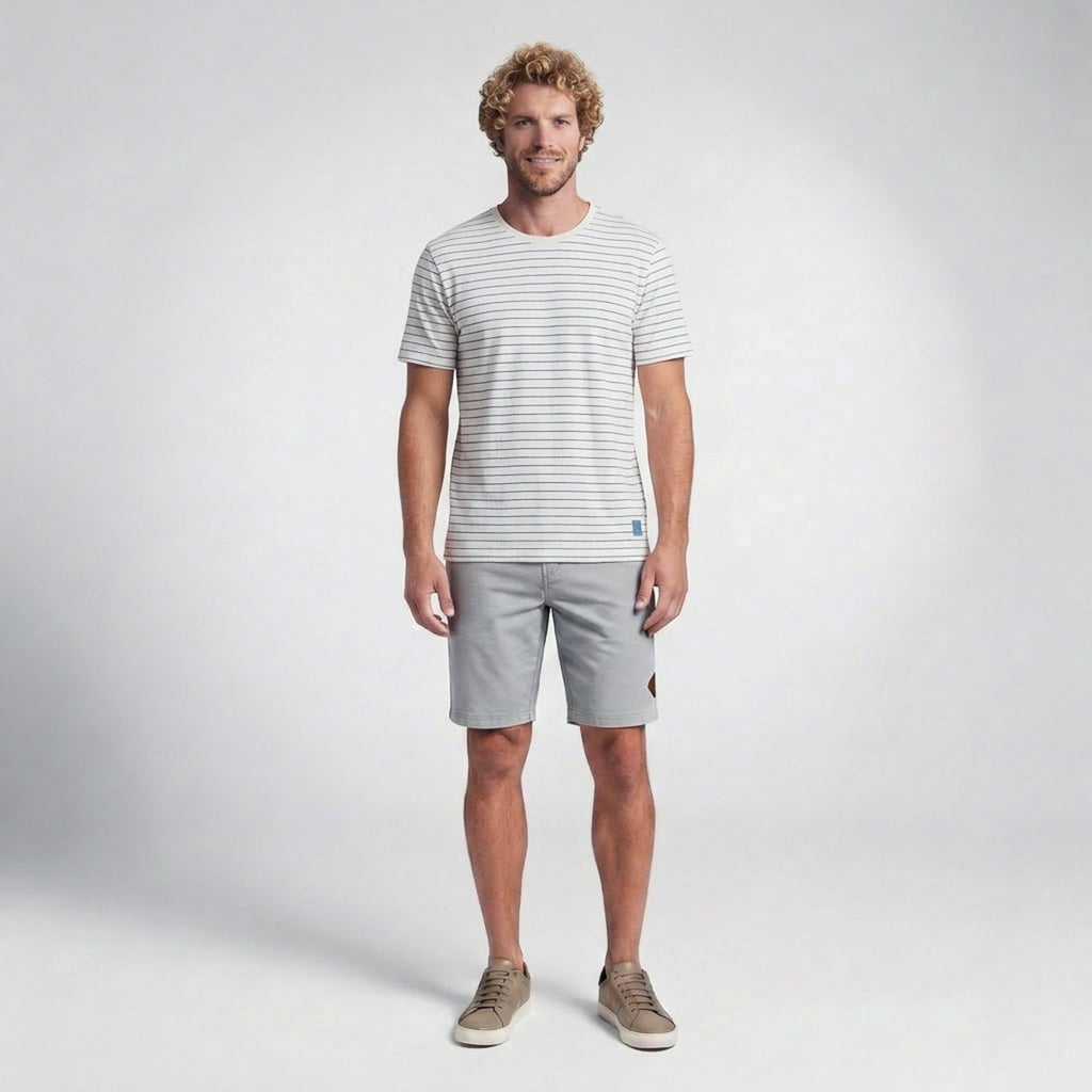 Camiseta Linho Casual Listrada