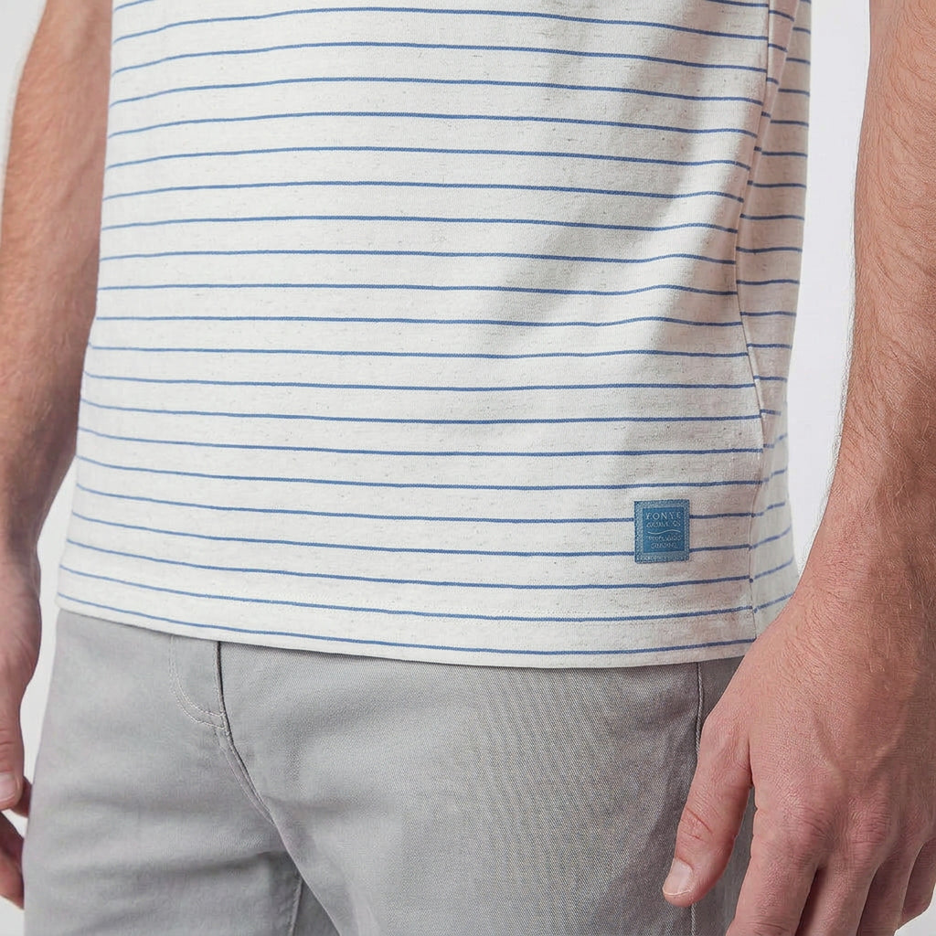 Camiseta Linho Casual Listrada