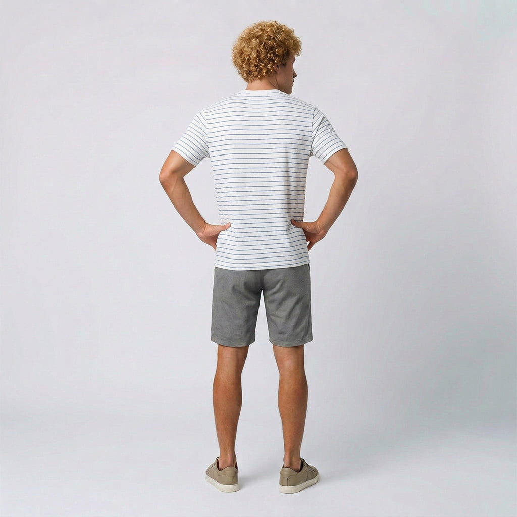 Camiseta Linho Casual Listrada
