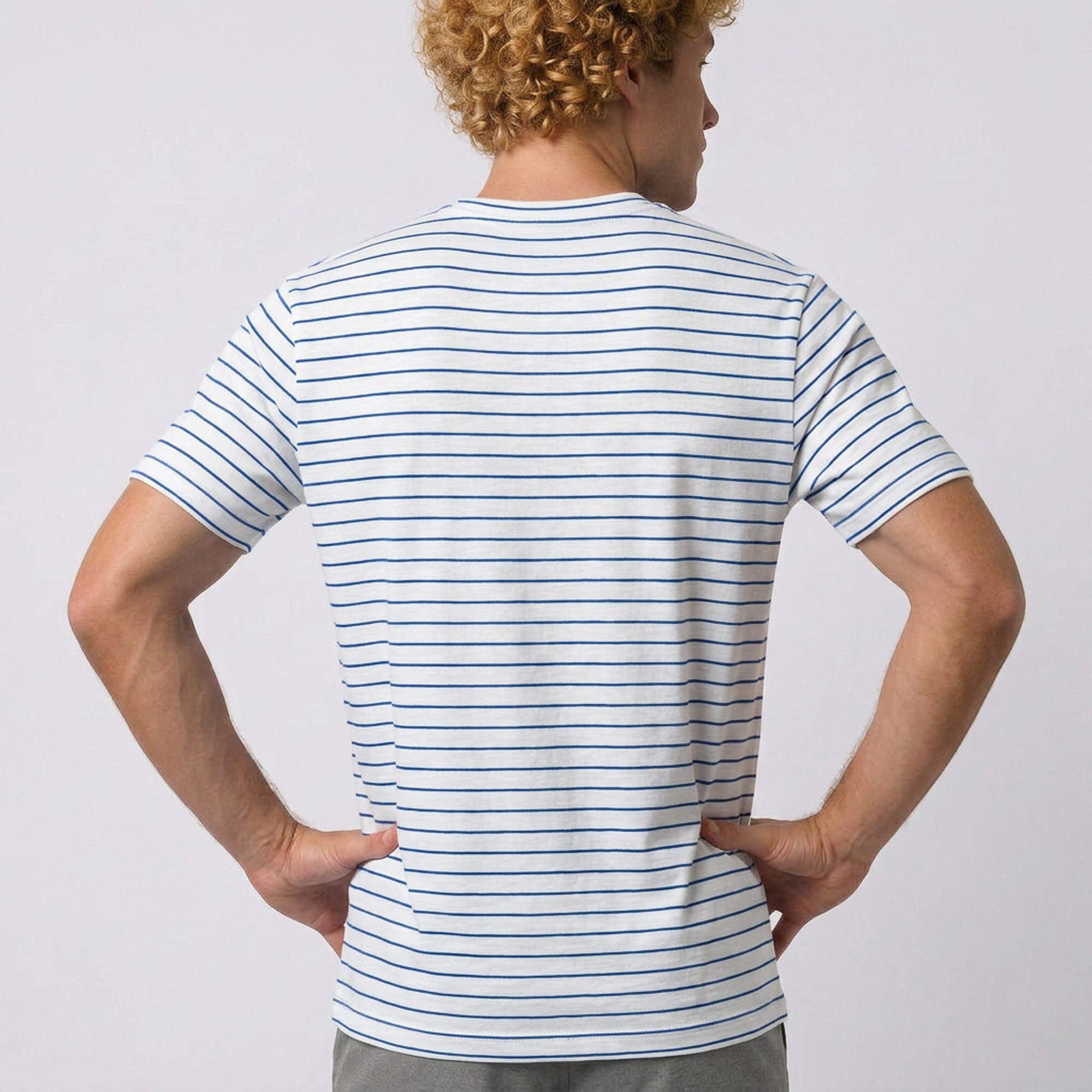 Camiseta Linho Casual Listrada